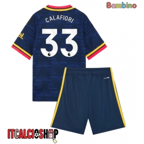 Arsenal Riccardo Calafiori #33 Seconda Maglia Bambino 2026-27 Manica Corta (+ Pantaloni corti)